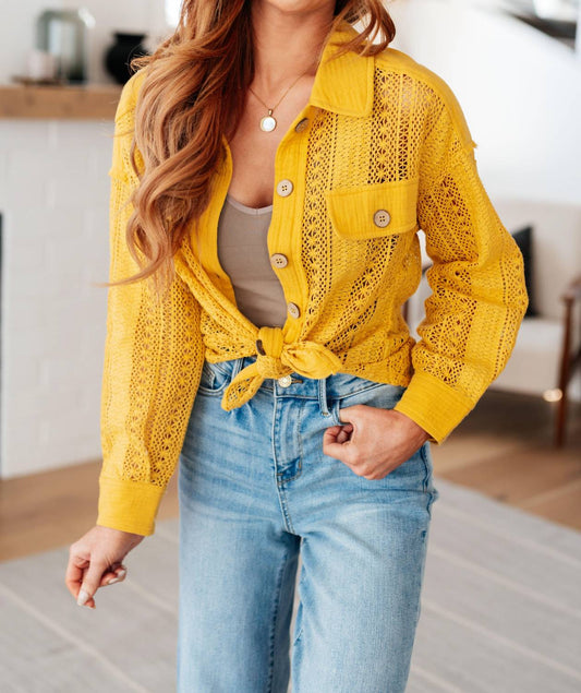 Very J - Sweeter Than Nectar Lace Button Down