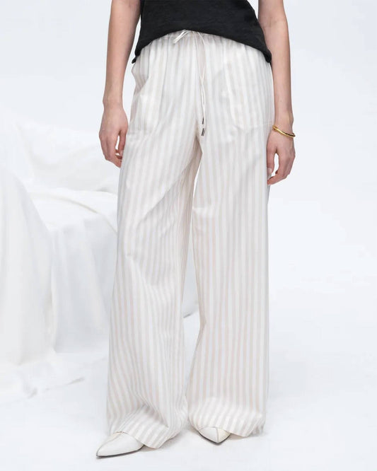 Atm - Cotton Blend Yarn Dye Stripe Pull On Pant