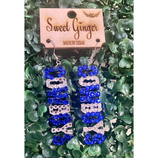 Sweet Ginger - Women's Dallas Cowboys Rhinestone Wood Earrings