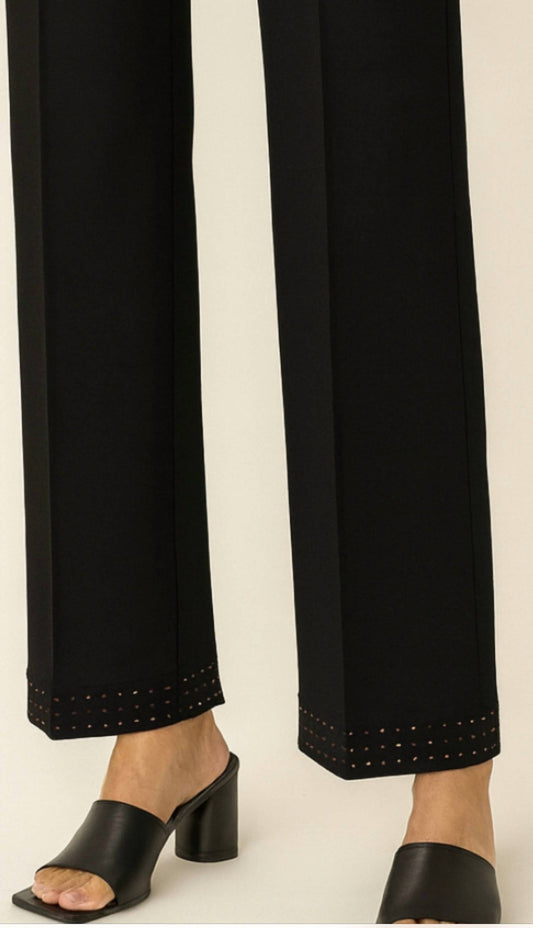 Vilagallo - Women's With Rhinestone Trim Pants