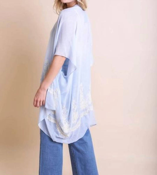 Leto - Lightweight Floral Embroidered Tassels Boho Festival Kimono Wrap