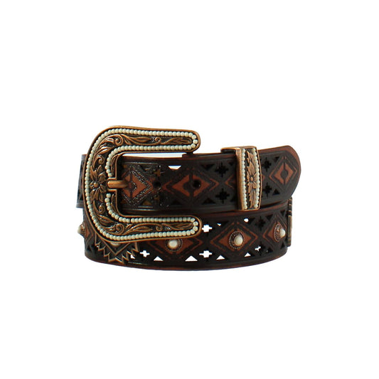 Angel Ranch - Women's Aztec Concho Cut-out Belt