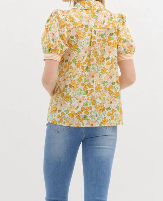 Entro - Molly Floral V-neck Blouse