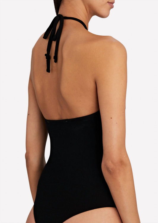 Enza Costa - Stretch Silk Knit Keyhole Halter Bodysuit