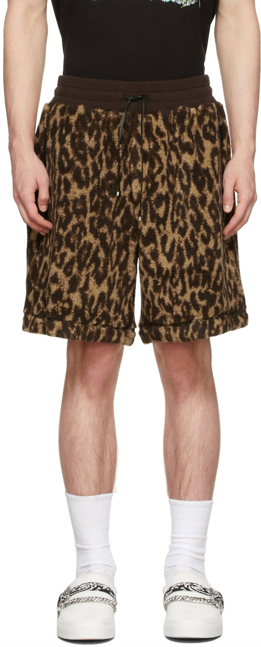Amiri - Printed Leopard Fleece Shorts