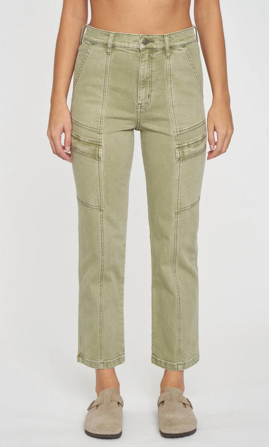 Daze - Women's Straight Up Cargo High Rise Straight Jean