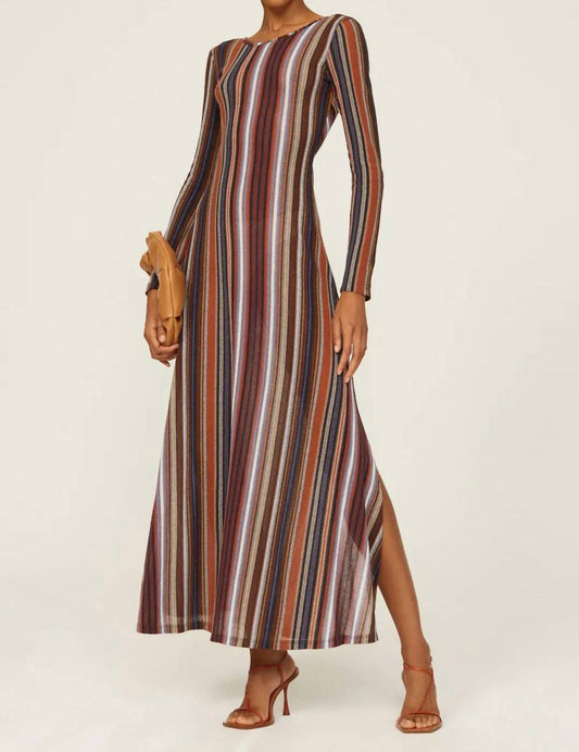 Something Navy - Lurex Striped Reversible Dress