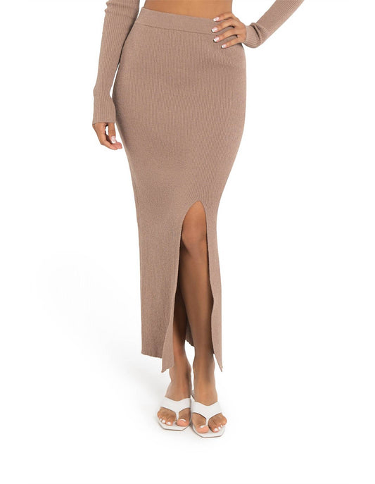 Lucy Paris - Ribbed Knit Midi Skirt