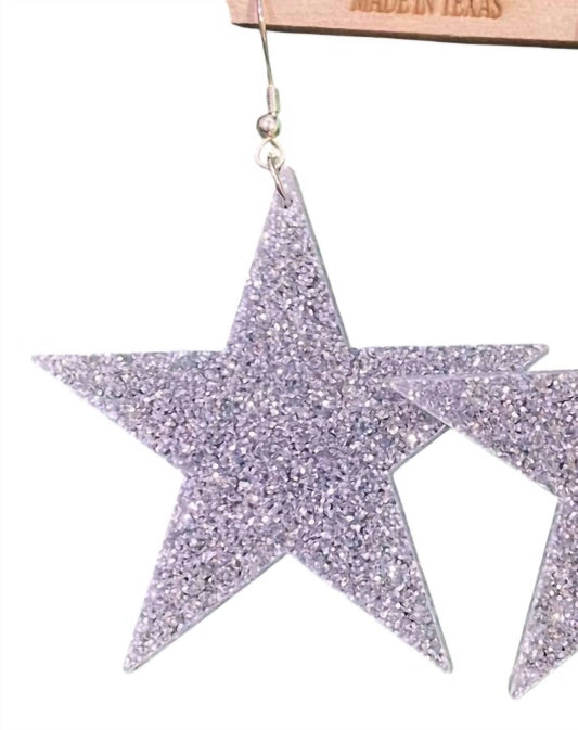 Sweet Ginger - Women's Glitter Star Dallas Cowboy Inspired Earrings