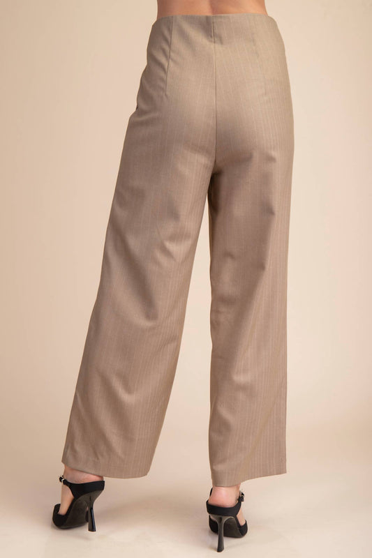 Glam - High Waist Side Pocket Stripe Pants