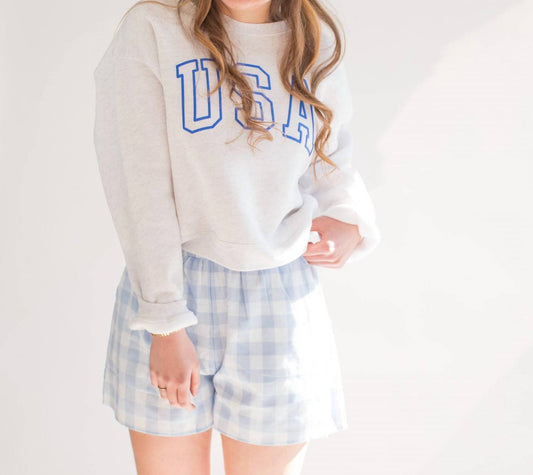 By Together - Woven Gingham Wide Leg Shorts
