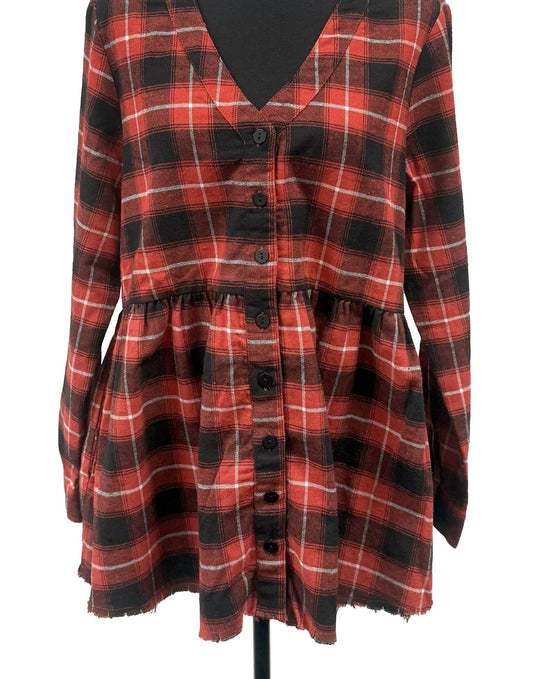 Tulip Clothing - Cv1150 Rosalinda Plaid Button Down Shirt