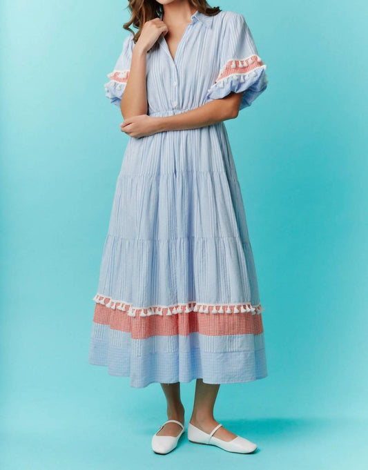 Fantastic Fawn - Preppy & Patriotic Midi Dress