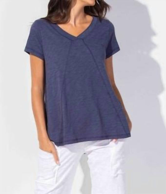 Habitat - Cotton Slub Pieced V-neck Tunic Top