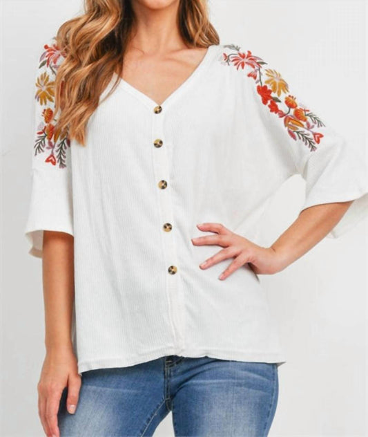 Mittoshop - Half Sleeve Floral Button Up