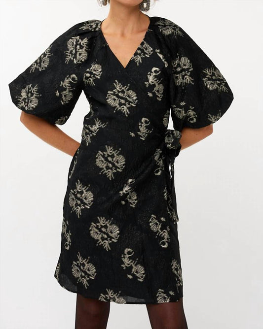 Esqualo - Jacquard Puff Sleeve Dress