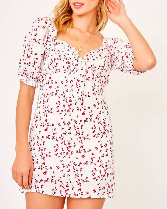 Olivaceous - Women's Romantic Floral Smocked Dress