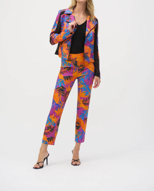 Joseph Ribkoff - Tropical Print Straight Ankle Pants