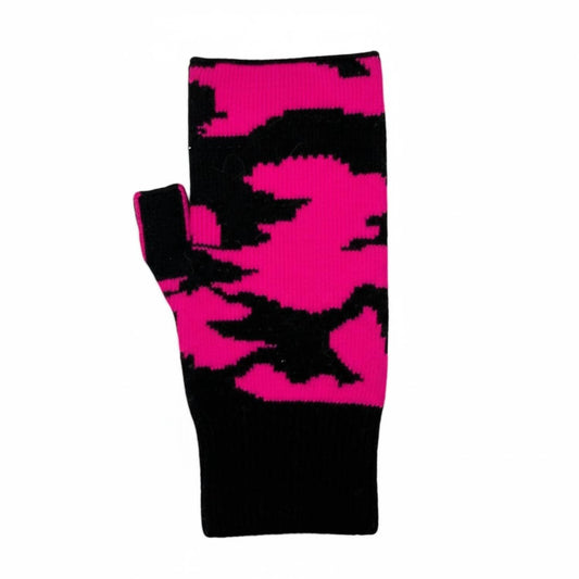 Haute Shore - Women's Camo Fingerless Gloves With Crystals