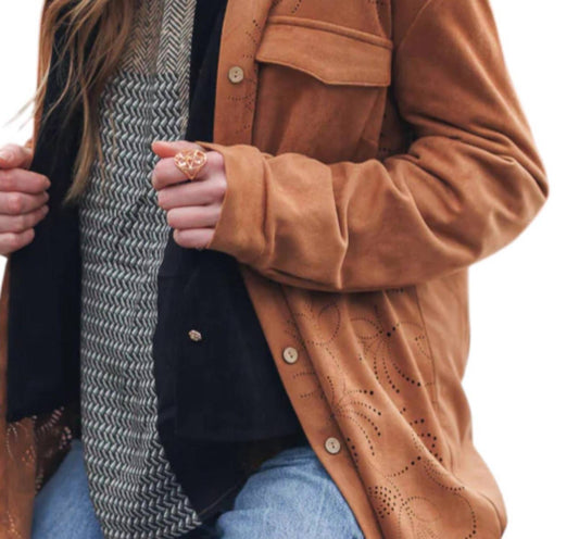 Papillon - Desert Bloom Suede Button-up Shirt