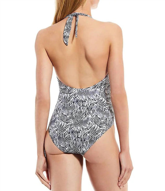 Johnny Was - Spring Halter Embroidered One-Piece Swimsuit