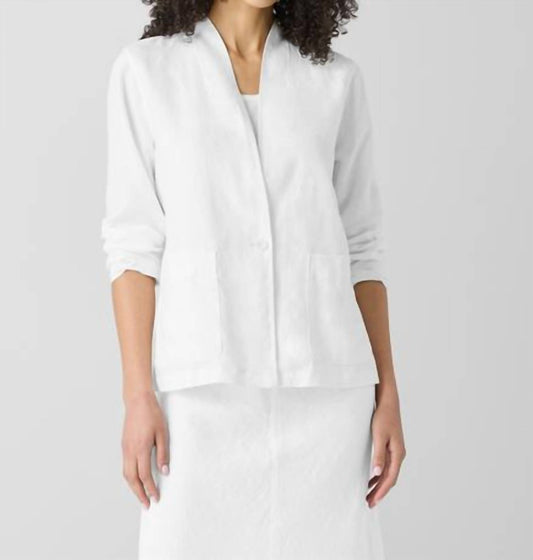 Eileen Fisher - Organic Linen High Collar Jacket