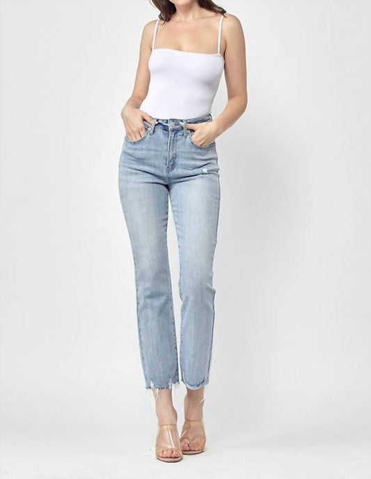 Risen - High-rise Straight Leg Jeans