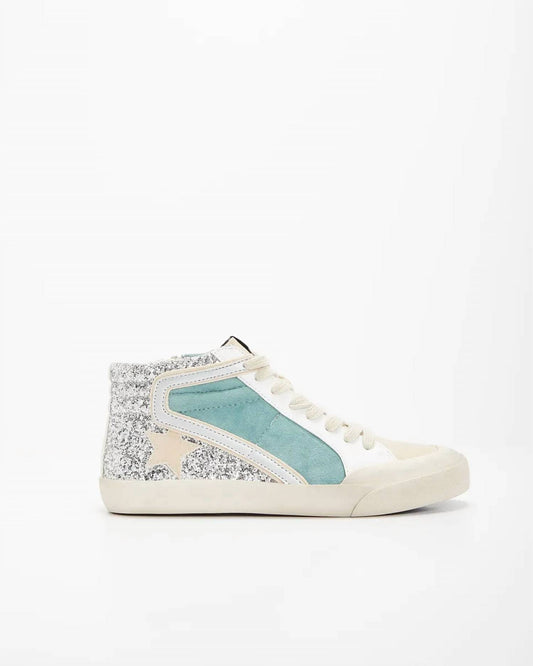 Miim - Women's Kyle Rubber Lace-up Glitter Leather Sneakers