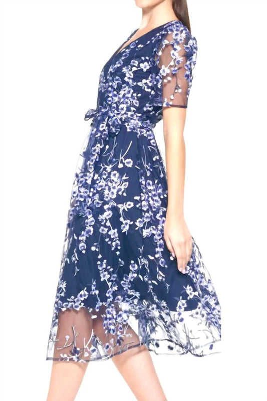 Kensie - Embroidery Mesh Midi Dress