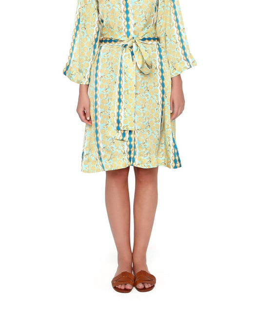 Verandah - Kimono Silk Shirt Midi Dress