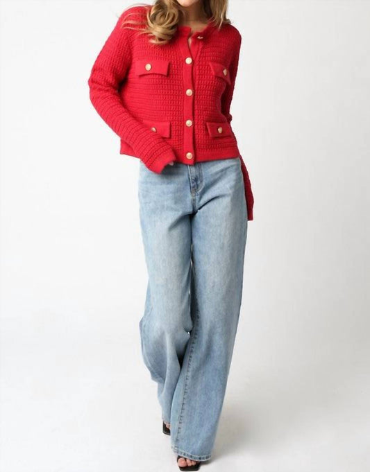 Olivaceous - Maci Knit Button Cardigan