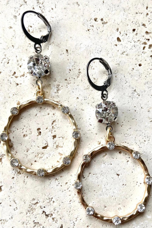 Vb & Co. - Women's Crystal Hoop Earrings