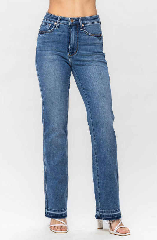 Judy Blue - High Waist Control Top Release Hem Slim Boot Jeans