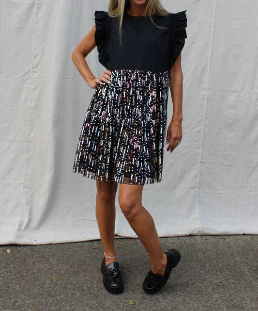 Peach Love - Sequin Poplin Dress