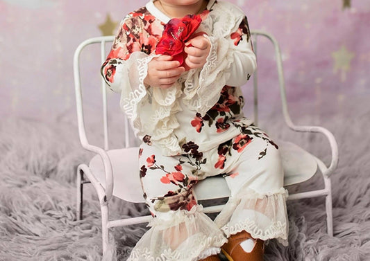 Haute Baby - Baby Girls Antique Charm Kimono Style 2pc Set