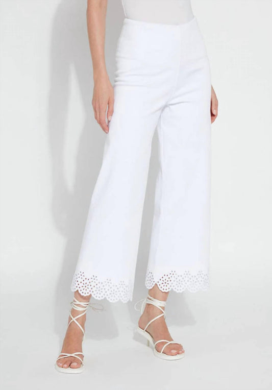 Lysse - Eyelet Embroidered Wide Leg Crop Pants