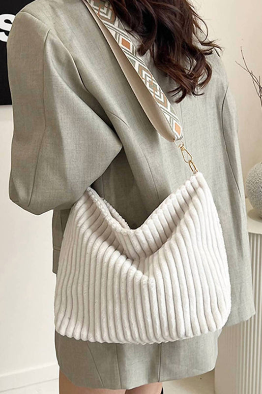 42Pops - Corduroy Slouchy Tote Bag With Guitar Shoulder Strap