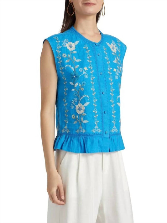 Johnny Was - JAANVI PEPLUM CAP SLEEVE BLOUSE