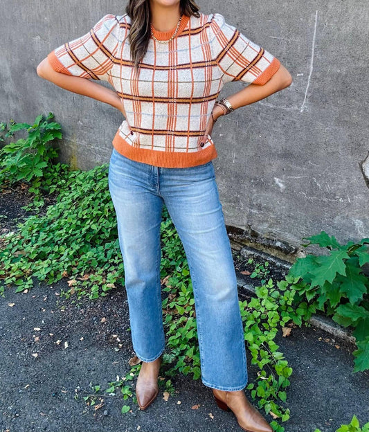 Thml - Plaid Half Sleeve Top