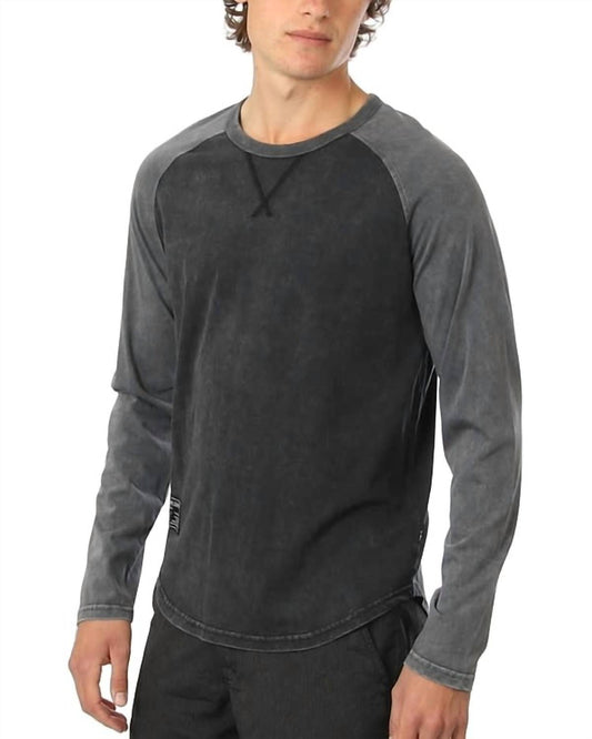 Zimego - Athletic Fit Baseball Retro Contrast Long Sleeve Raglan Tee