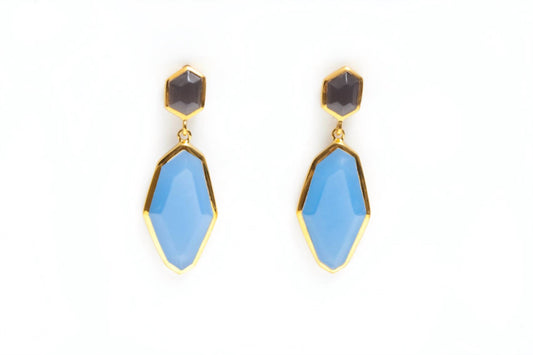 Avenue Chic - Women's Geometric Double Drop Earrings