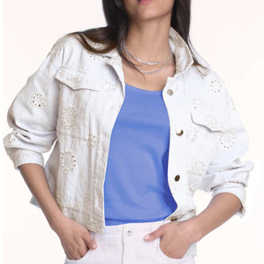 Elliott Lauren - Women's Eyelet Jean Style Jacket