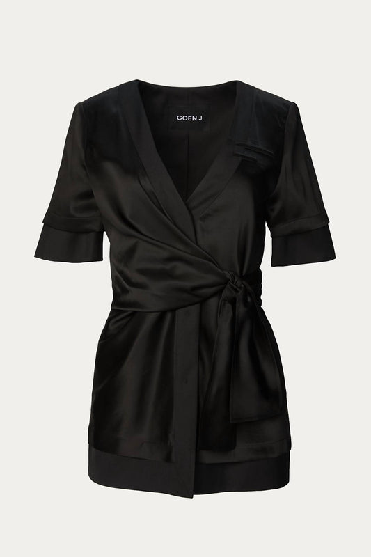 INSIDE-OUT WRAP BLAZER