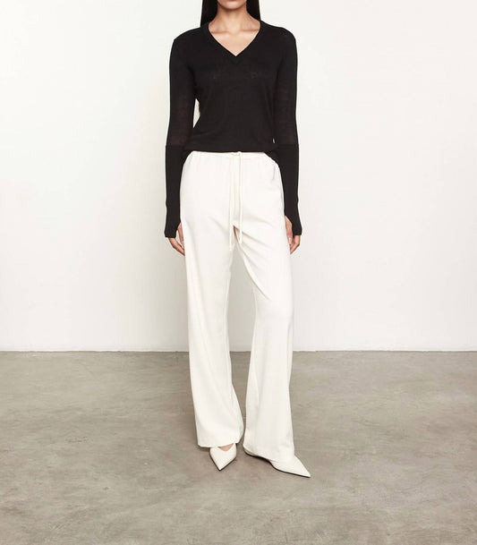 Enza Costa - FINE CASHMERE KNITTED V-NECK SWEATER