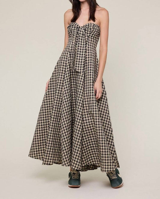 Sky To Moon - Gingham Open Back Maxi Dress