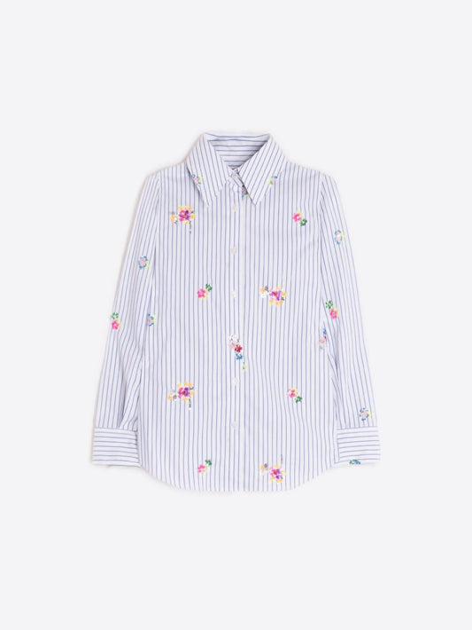 Vilagallo - Women's Floral Sequined Embellishment Shirt