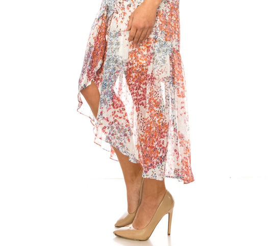 Maison Tara - High-low Floral Sleeveless Dress