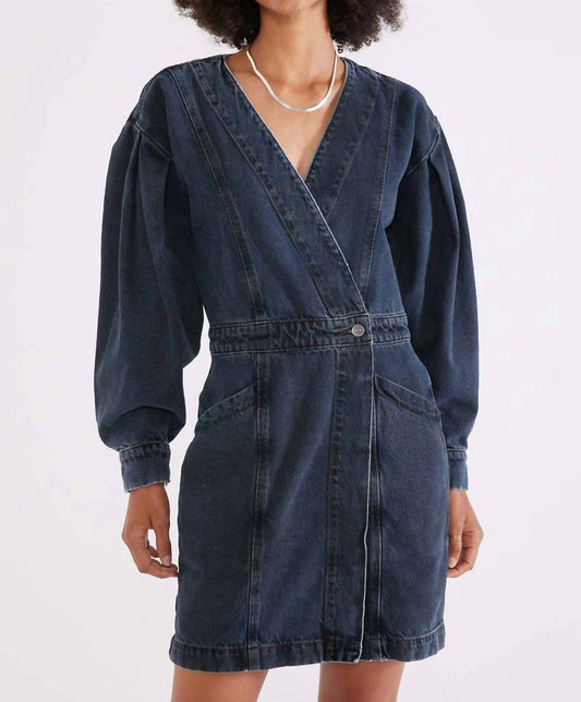 Etica - Mira Denim Wrap Mini Dress