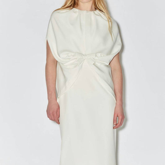 Bernadette - Ruched Waist Cape Dress