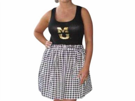 Gameday Couture - University of Missouri Logo Houndstooth Tank Dress
